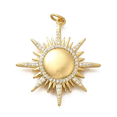 Brass Micro Pave Cubic Zirconia Pendants X-KK-Q043-25G-1