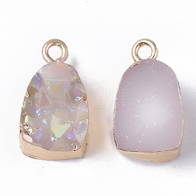 Druzy Resin Pendants RESI-S383-010-B03-1