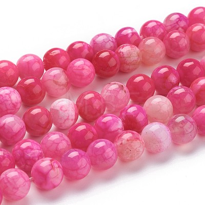 Dyed Natural Crackle Agate Bead Strands X-G-K414-8mm-02-1