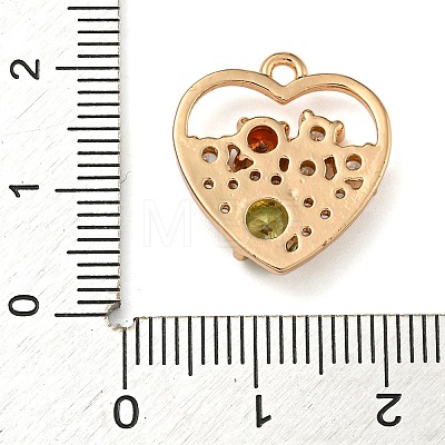 Brass Micro Pave Clear Cubic Zirconia Pendants ZIRC-U003-01G-02-1