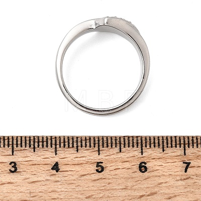 304 Stainless Steel Micro Pave Cubic Zirconia Finger Rings for Women RJEW-K316-06P-1