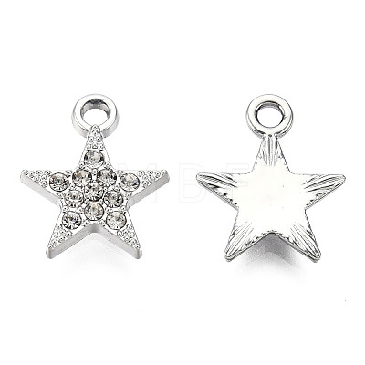 Platinum Plated Alloy Charms PALLOY-T073-06P-03-RS-1