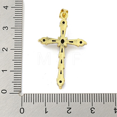 Cross Rack Plating Brass Cubic Zirconia Pendants KK-Z053-13G-02-1