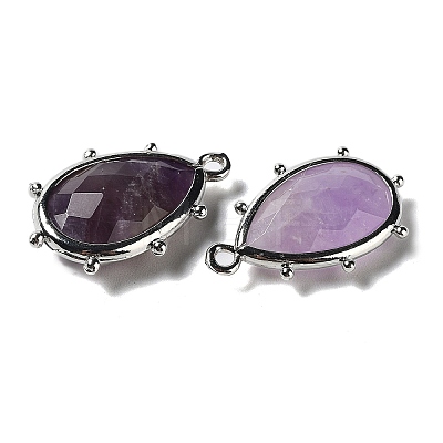 Natural Amethyst Pendants G-B009-02P-J-1