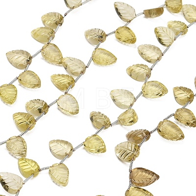Natural Lemon Quartz(Heated) Carved Beads Strands GG-CBA0C95-E05-1