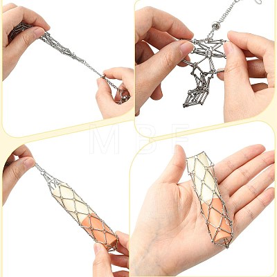 Stainless Steel Portable Lipstick Pouch Pendant Decorations HJEW-FS00109-1
