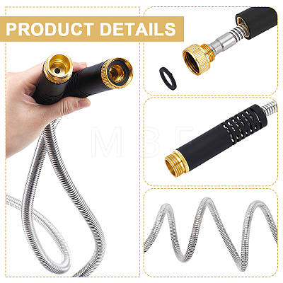 201 Stainless Steel & Aluminum Garden Hose Pipe AJEW-WH0696-686A-1