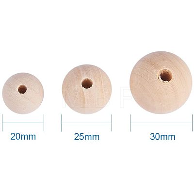 Round Unfinished Wood Beads WOOD-PH0004-02-NF-1