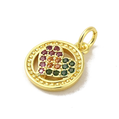 Real 18K Gold Plated Brass Pave Cubic Zirconia Pendants KK-M283-08A-02-1
