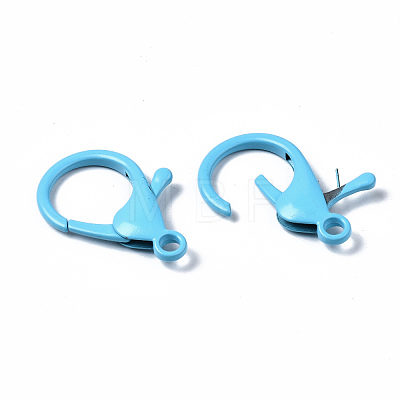 Spray Painted Eco-Friendly Alloy Lobster Claw Clasps X-PALLOY-T080-06A-NR-1