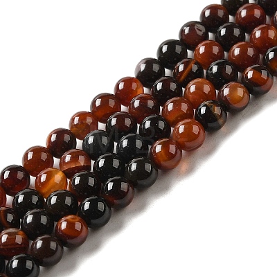 Natural Agate Beads Strands G-G390-6mm-06-1