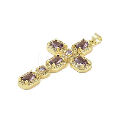 Real 18K Gold Plated Brass Micro Pave Cubic Zirconia Pendants KK-A209-22G-1