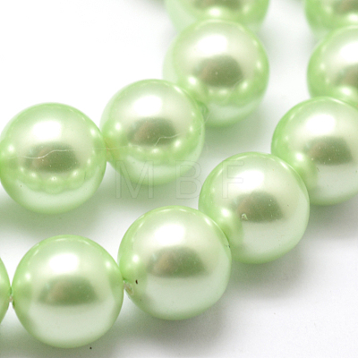 Polished Round Grade A Shell Pearl Bead Strands BSHE-M027-6mm-21-1