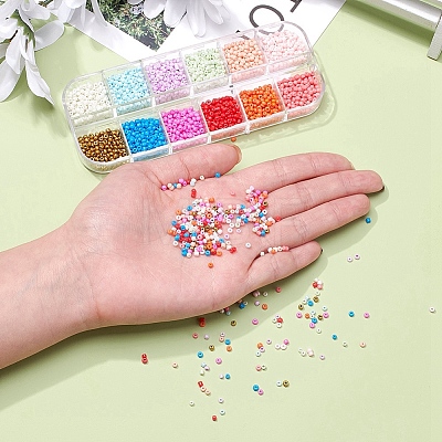 12 Style 12/0 Glass Seed Beads SEED-YW0001-49C-1