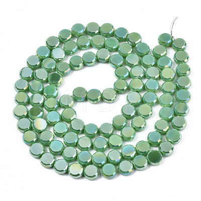 Electroplate Opaque Solid Color Glass Beads Strands EGLA-T020-07D-1
