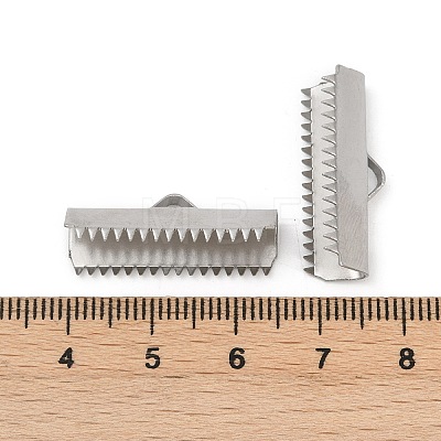 304 Stainless Steel Ribbon Crimp Ends STAS-E471-05N-P-1