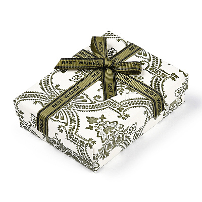 Flower Printed Cardboard Jewelry Boxes CBOX-T006-05D-1