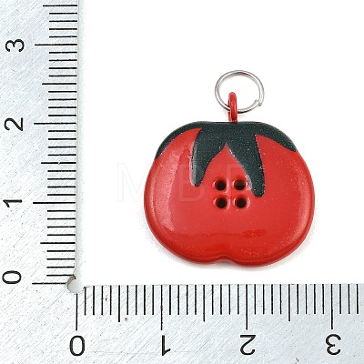Button 304 Stainless Steel Enamel Pendants SA-CBAE390-01D-1