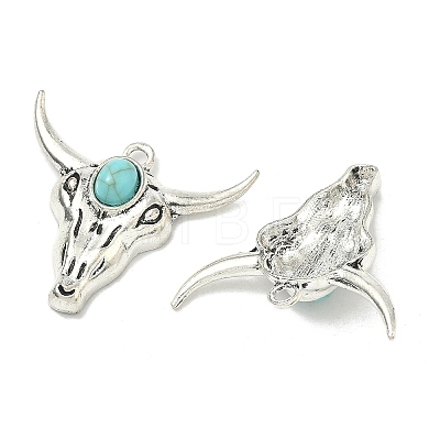 Bohemian Synthetic Turquoise Cattle Pendants FIND-Z112-01AS-04-1