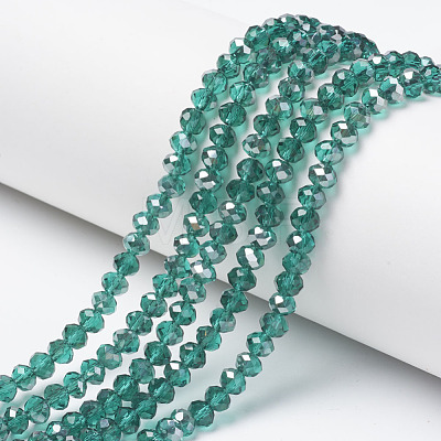 Electroplate Transparent Glass Beads Strands EGLA-A034-T4mm-E08-1