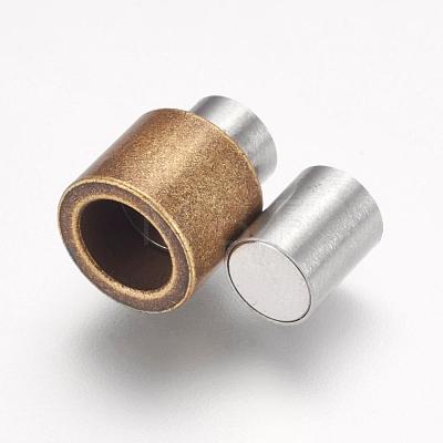 304 Stainless Steel Magnetic Clasps with Glue-in Ends STAS-F124-03AB-1