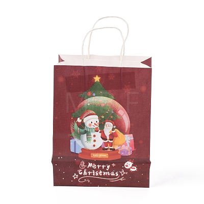 Christmas Theme Kraft Paper Bags ABAG-H104-D05-1