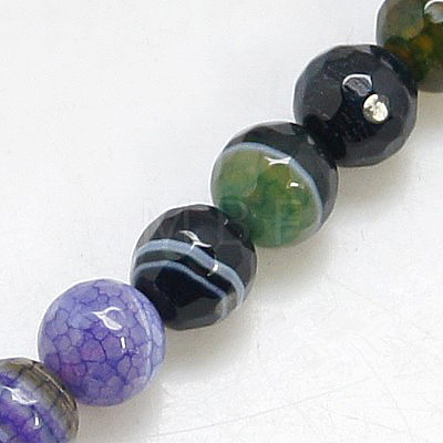 Natural Agate Beads Strands G-H1636-6MM-M-1
