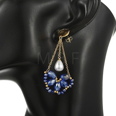 Electroplate Glass Dangle Earrings for Women EJEW-MZ00796-01-1