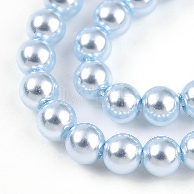 Baking Painted Pearlized Glass Pearl Bead Strands HY-N002-3mm-A05-1