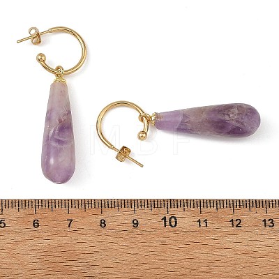 Natural Green Aventurine/Rose Quartz/Amethyst/Agate/Tiger Eye Dangle Earrings EJEW-JE07331-1