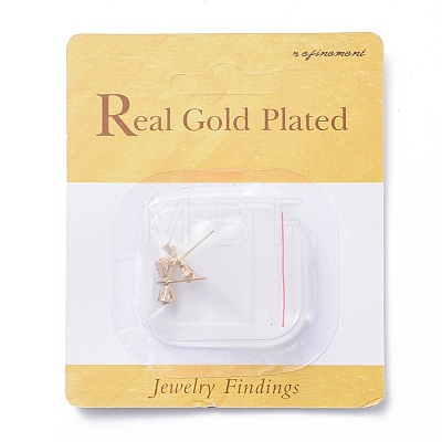 Brass Stud Earrings Findings X-KK-S345-194-1