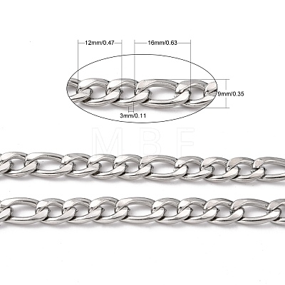 304 Stainless Steel Mother-Son Figaro Chains CHS-A003H-2.3NK-1