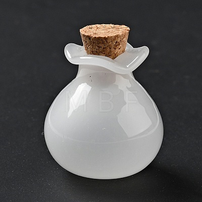 Lucky Bag Shape Glass Cork Bottles Ornament AJEW-A039-02E-1