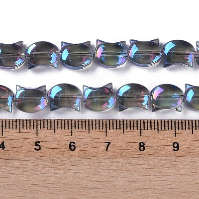 Electroplate Glass Beads Strands X-EGLA-Q128-06A-FR02-1
