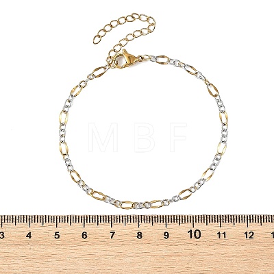 2Pcs 2 Colors 304 Stainless Steel Figaro Chains Bracelet Sets BJEW-JB14356-03-1