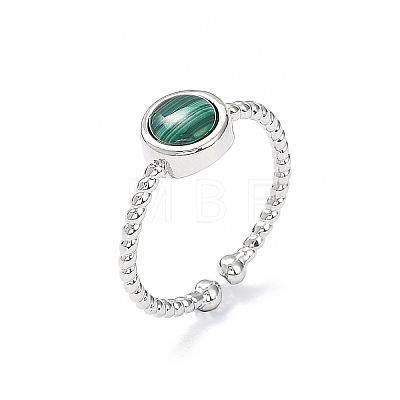 Natural Gemstone Cuff Rings RJEW-E074-01P-1