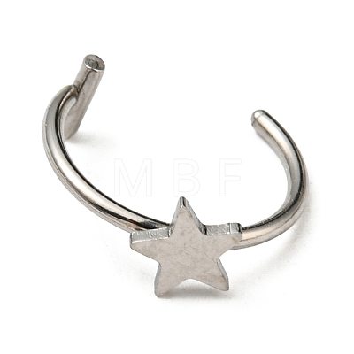 304 Stainless Steel Eyebrow Ring AJEW-H140-04P-1