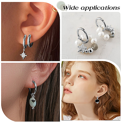 12 Pairs 304 Stainless Steel Huggie Hoop Earrings EJEW-SC0001-96S-1