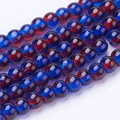 Spray Painted Crackle Glass Beads Strands CCG-Q002-4mm-12-1