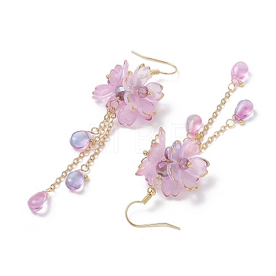 Flower Dangle Earrings EJEW-TA00636-03-1
