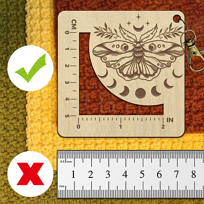 Wooden Square Frame Crochet Ruler DIY-WH0536-005-1