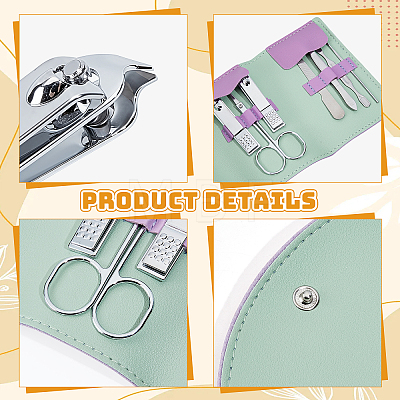 18Bags 6 Colors 410 Stainless Steel Manicure Tool Set with Storage Case MRMJ-WA0001-09-1