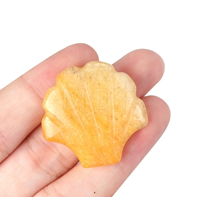 Natural Yellow Jade Carved Healing Shell Shape Figurines PW-WG72799-06-1