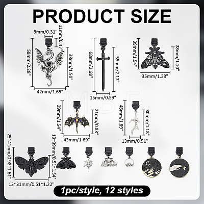 12Pcs Gothic Plastic Mobile Dustproof Plugs HJEW-ME00123-1