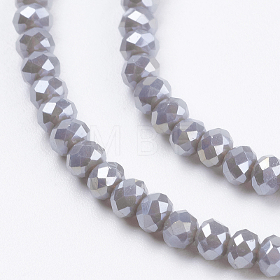 Electroplate Glass Beads Strands X-GLAA-F076-FR02-1
