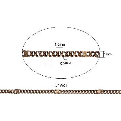 Soldered Brass Coated Iron Curb Chains CH-CJ0001-01A-AB-1