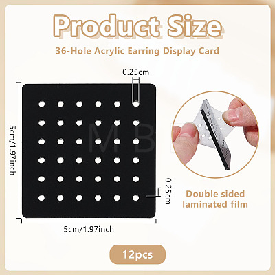Acrylic Stud Earring Organizer Display Cards CDIS-WH0020-40A-02-1