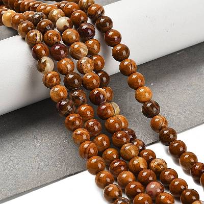 Natural Wood Lace Stone Beads Strands G-B128-A04-02-1