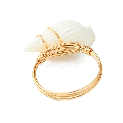 Natural Spiral Shell Finger Rings RJEW-TA00167-1