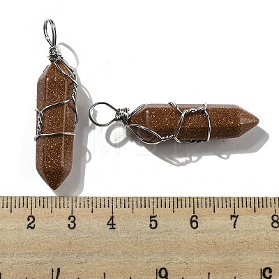 Synthetic Goldstone Double Terminal Pointed Pendants G-H308-05P-02-1